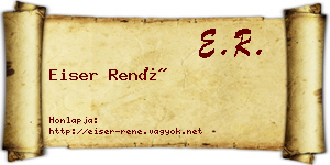 Eiser René névjegykártya